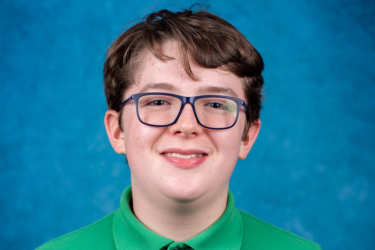 Eighth-grader Patrick Pega, a March 2026 Servant Leader of the Month