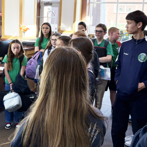 Banner Christian seventh graders volunteering at Sitter & Barfoot Veterans Care Center.