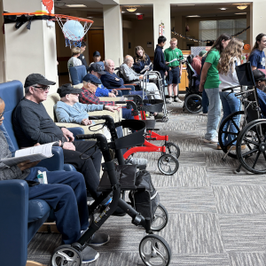 Banner Christian seventh graders volunteering at Sitter & Barfoot Veterans Care Center.