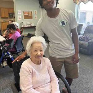 Banner Christian 12th graders at Lucy Corr Retirement Center.